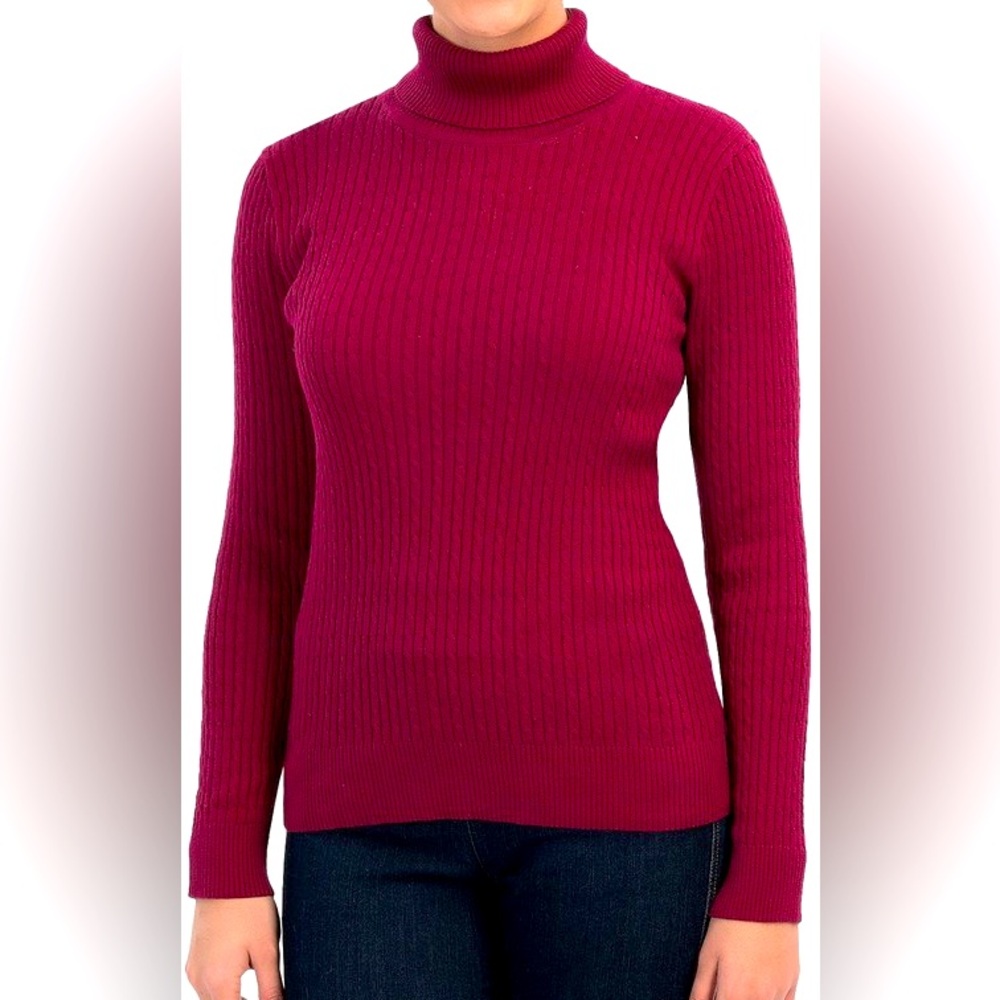 Jeanne Pierre Baby Cable Knit Turtleneck Sweater Women’s Medium